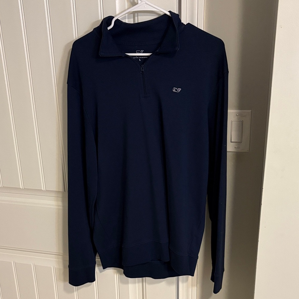 Vineyard Vines Large Navy Quarter-Zip Pullover